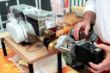 Nudelmaschine PN100, ansetzen des Nudelabschneiders